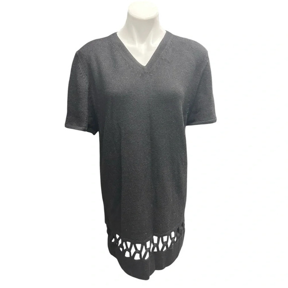 Kordal Interlock Mini Sweater Dress Black 100% Alpaca Wool Sustainable Luxury - Picture 13 of 13